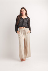 Papillon  Wide Leg Pant w Elastic Waist