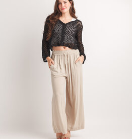 Papillon Wide Leg Pant w Elastic Waist