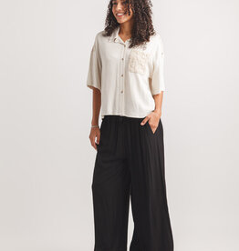 Papillon Linen Blend w Crochet Blouse