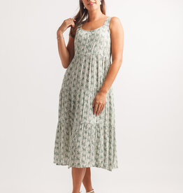 Papillon Tiered Leaf Print Dress