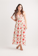 Papillon Red Floral Smocked Cami Dress