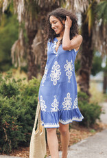 Papillon Greek Print Sleeveless Dress