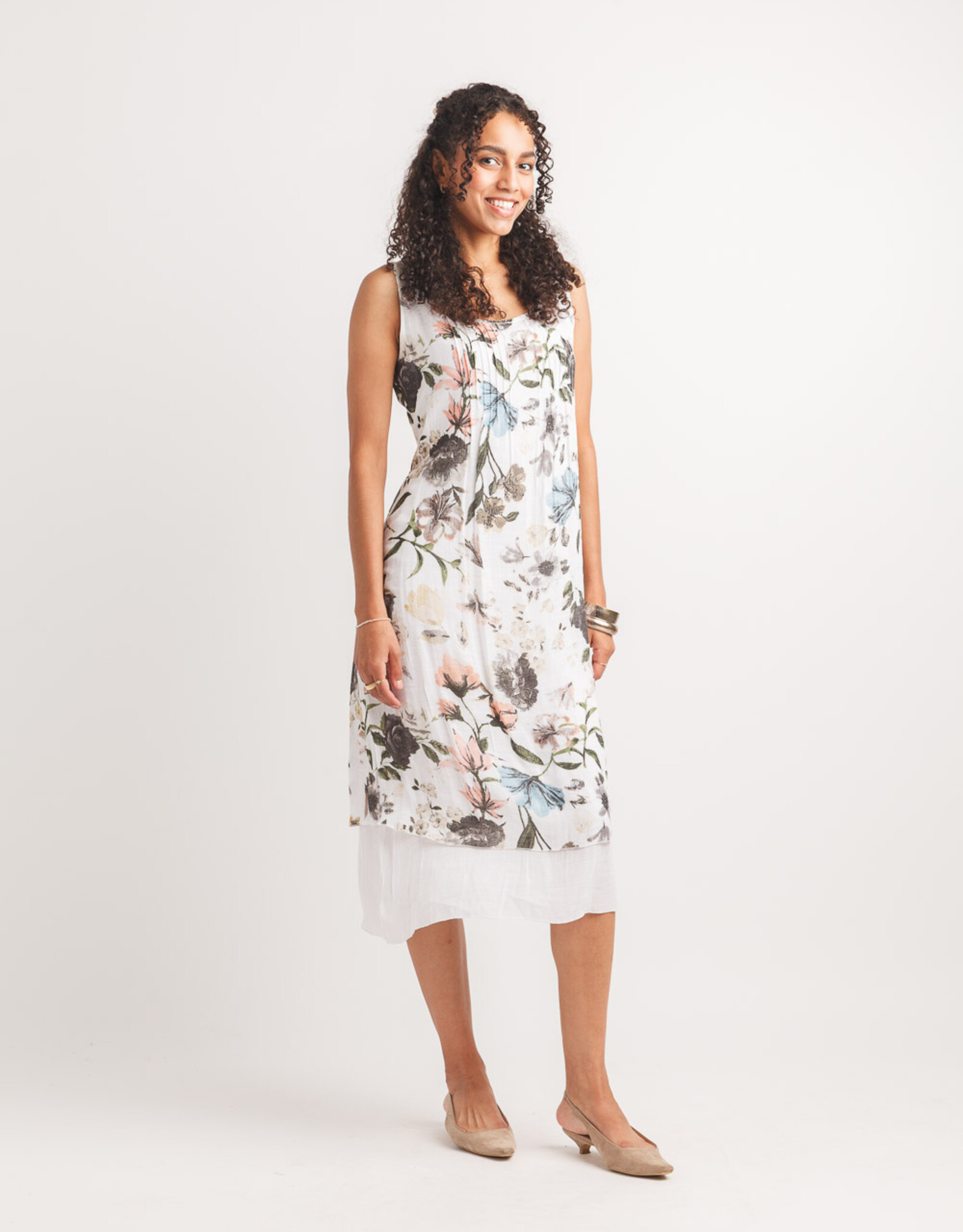 Papillon Pintuck Overlay Dress