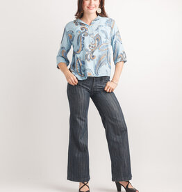 Papillon Paisley Linen Henley Top