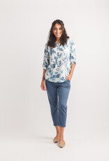 Papillon Knit Floral Henley Top