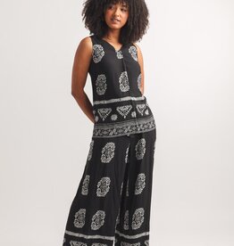 Papillon Border Print Wide Leg Pant