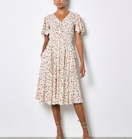 Apricot Wind Flower Coconut Btn Dress