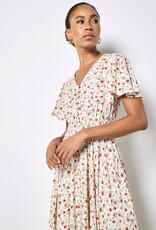 Apricot Wind Flower Coconut Btn Dress