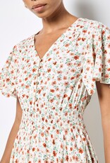 Apricot Wind Flower Coconut Btn Dress