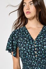 Apricot Wind Flower Coconut Btn Dress