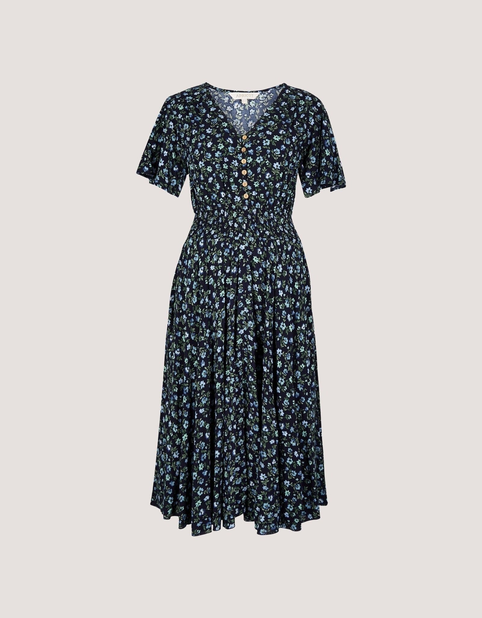 Apricot Wind Flower Coconut Btn Dress