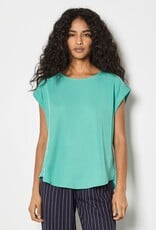 Apricot Turn Up Slv Slit Back Top