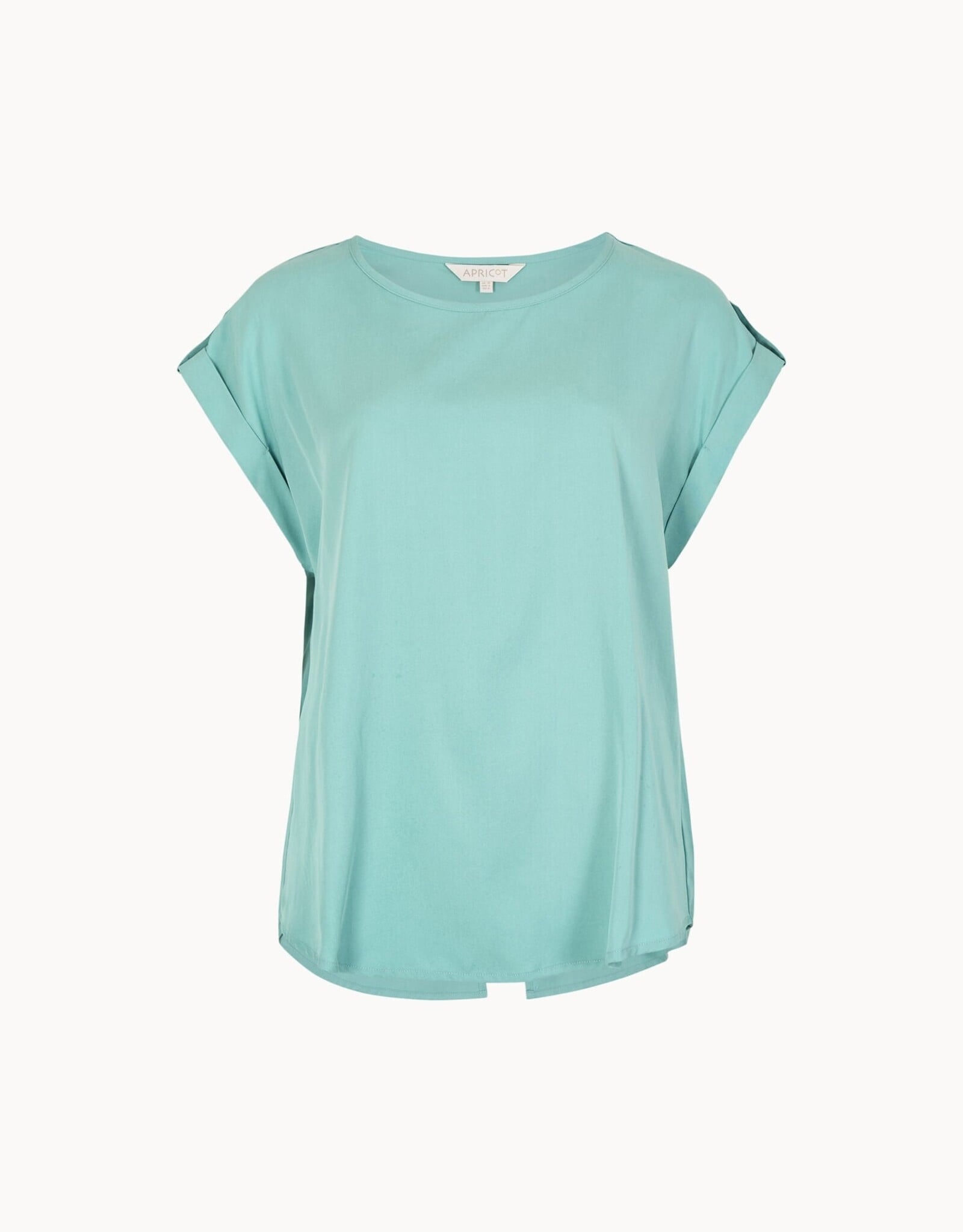Apricot Turn Up Slv Slit Back Top