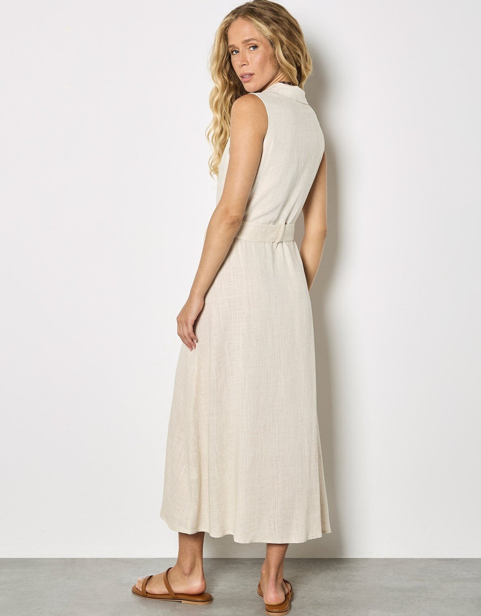 Apricot S/Less Belted Shirt Midi Dress
