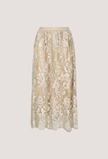 Apricot Opulent Embr Mesh Scallop Skirt