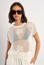Molly Bracken Flower Crochet Sweater