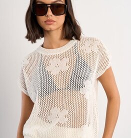 Molly Bracken Flower Crochet Sweater