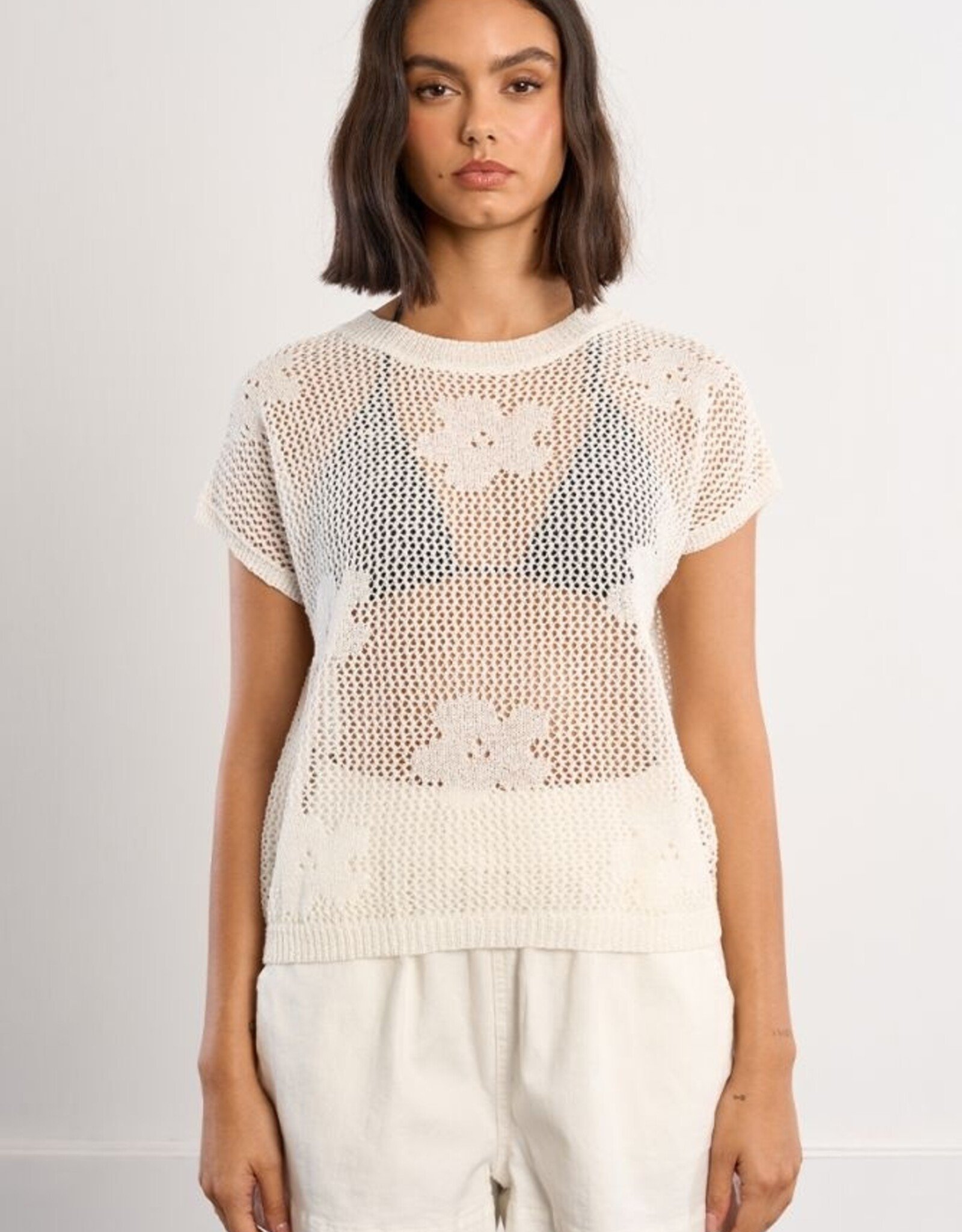 Molly Bracken Flower Crochet Sweater