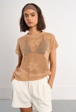 Molly Bracken Flower Crochet Sweater