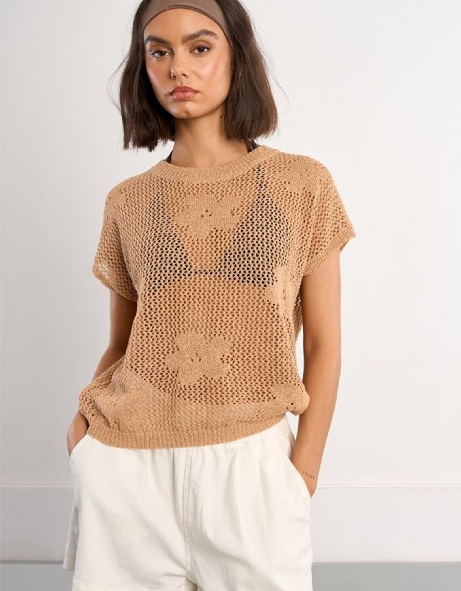 Molly Bracken Flower Crochet Sweater