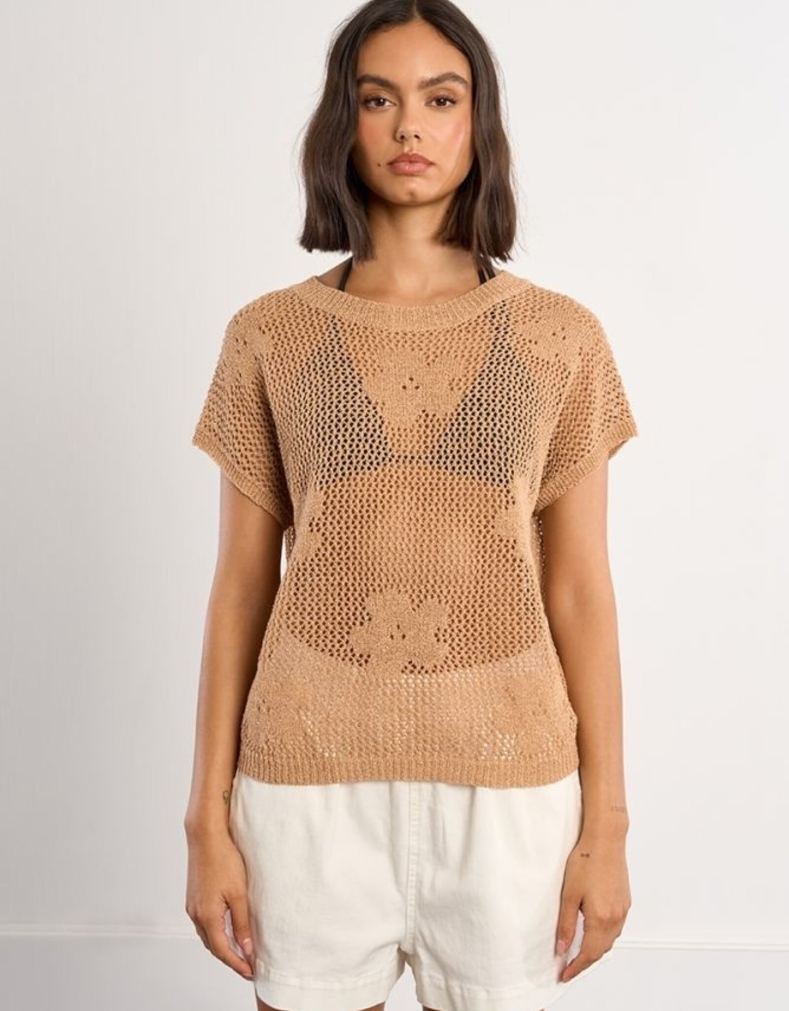 Molly Bracken Flower Crochet Sweater
