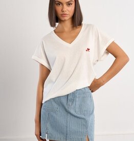 Molly Bracken Heart Emb V-Nk T-Shirt