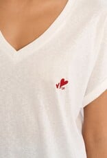 Molly Bracken Heart Emb V-Nk T-Shirt