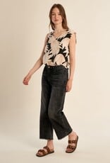 Molly Bracken Leaf Printed Sless Top