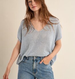 Molly Bracken Knit Loose V-Nk Top