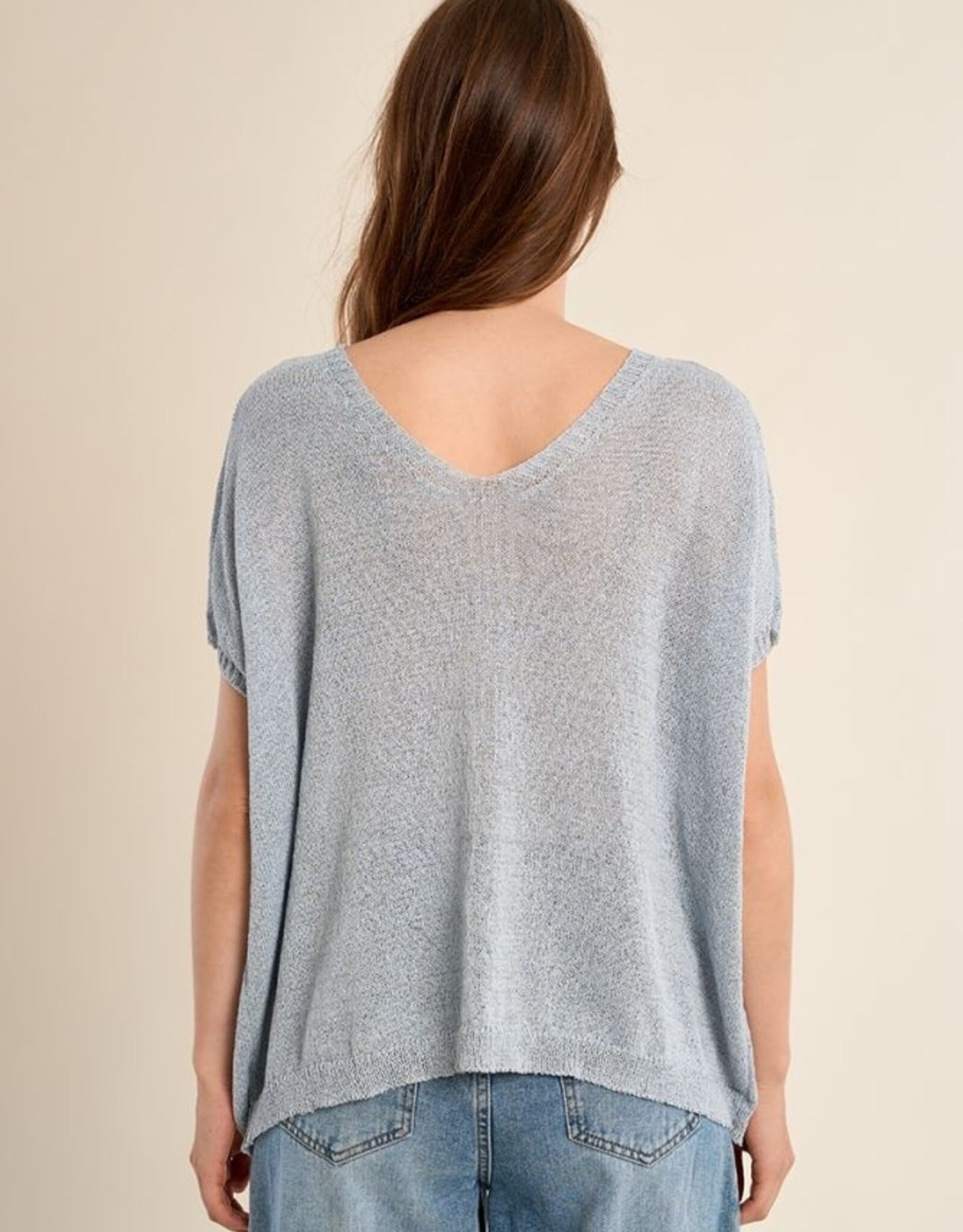 Molly Bracken Knit Loose V-Nk Top