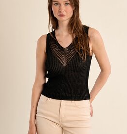 Molly Bracken Lace Knit V-Nk Sleeveless Top