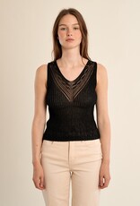 Molly Bracken Lace Knit V-Nk Sleeveless Top