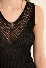 Molly Bracken Lace Knit V-Nk Sleeveless Top