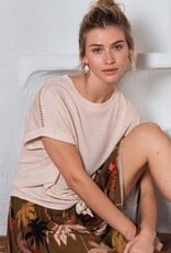 Molly Bracken Front Tie Ladder Lace Trim Top