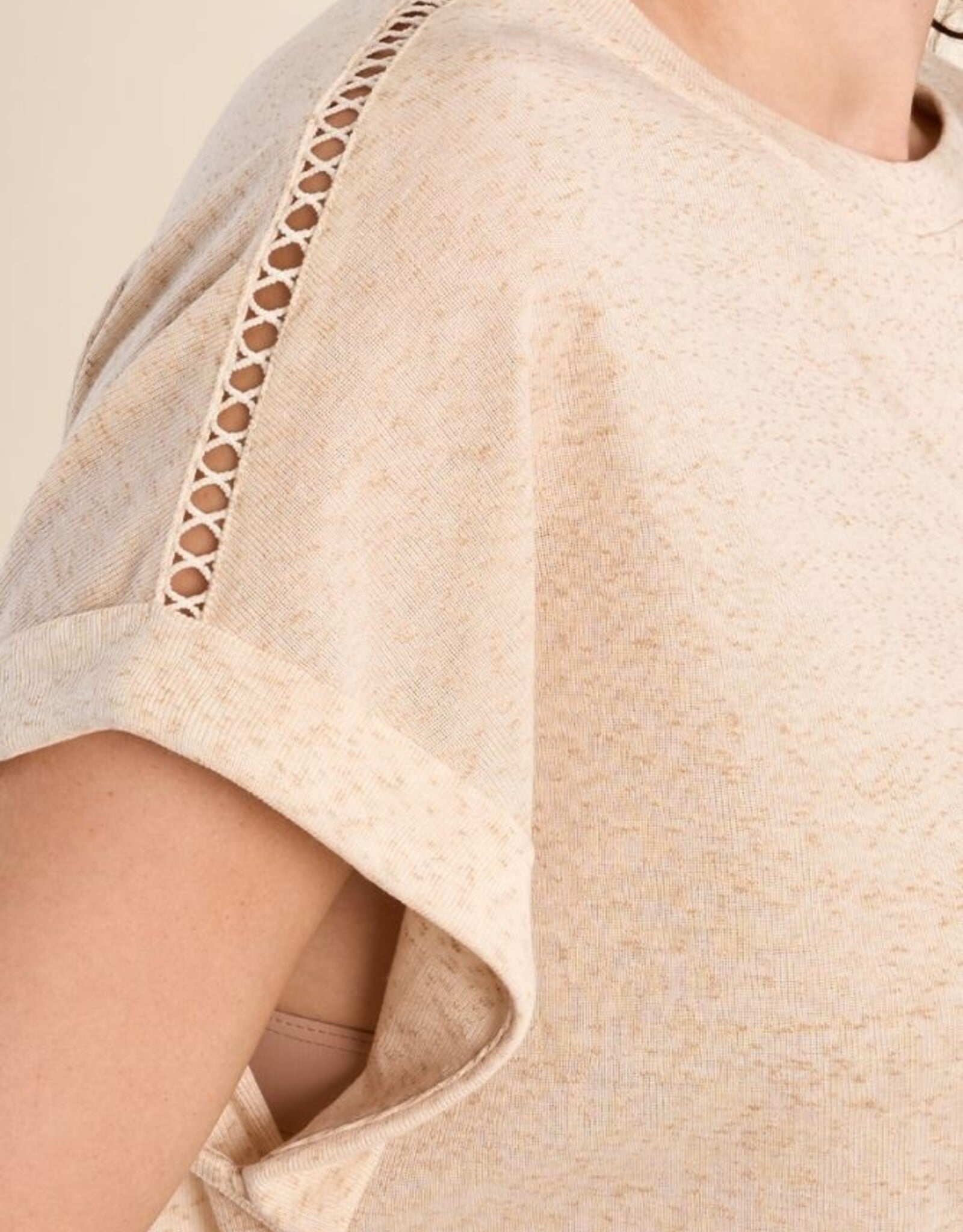 Molly Bracken Front Tie Ladder Lace Trim Top