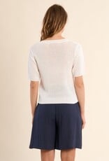 Molly Bracken Knited V-Nk Tee