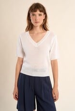 Molly Bracken Knited V-Nk Tee