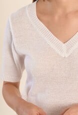 Molly Bracken Knited V-Nk Tee