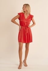 Molly Bracken Wrap Ruffle Trim Dress