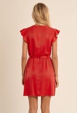 Molly Bracken Wrap Ruffle Trim Dress