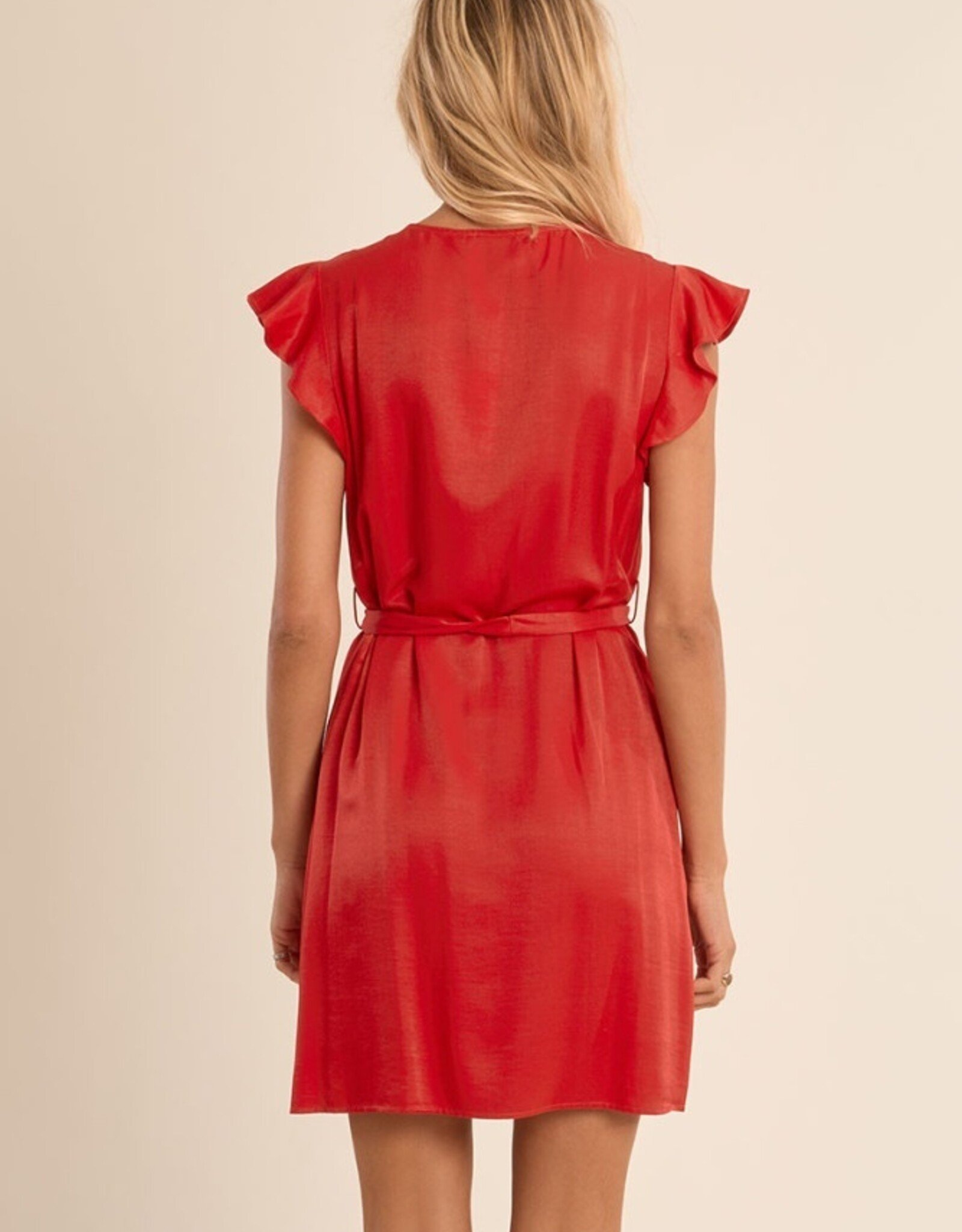 Molly Bracken Wrap Ruffle Trim Dress