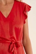 Molly Bracken Wrap Ruffle Trim Dress