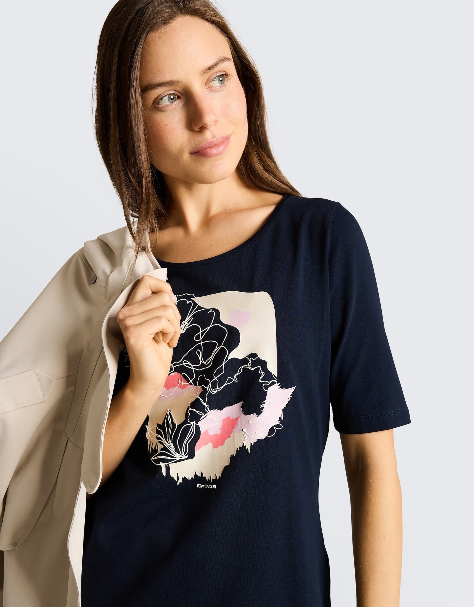 Tom Tailor Abstract Flower Print T-Shirt