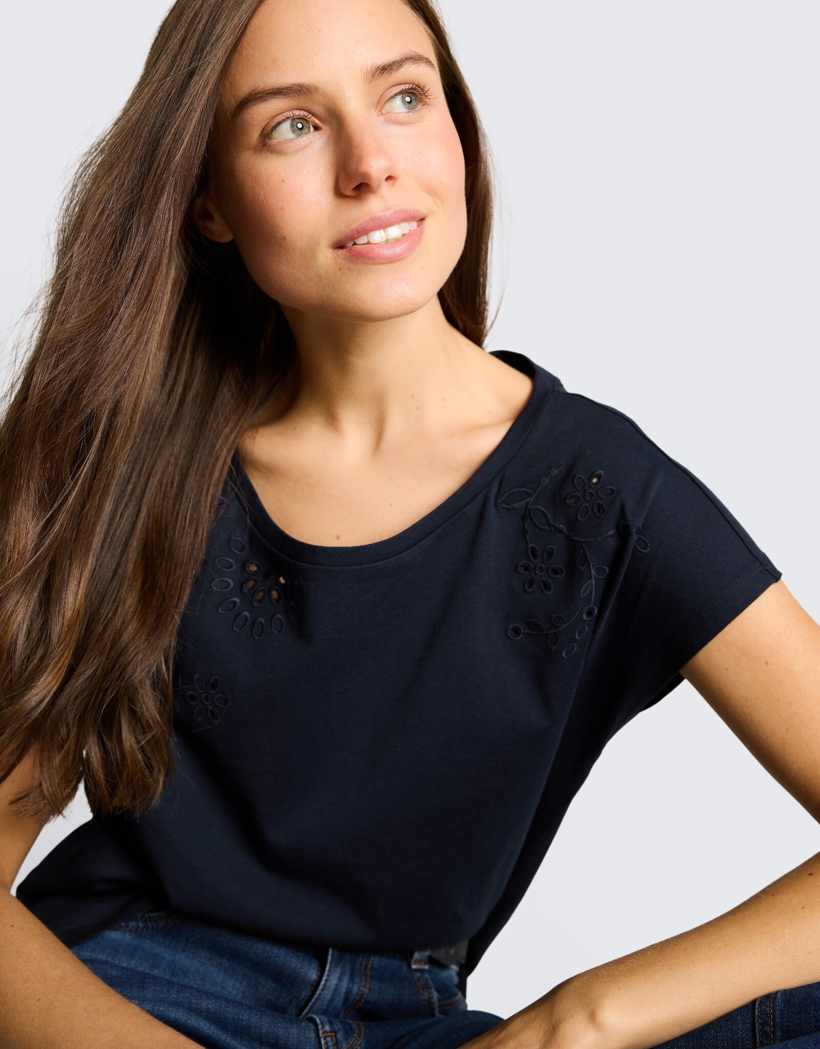 Tom Tailor Embroidered Shoulder S/S Top