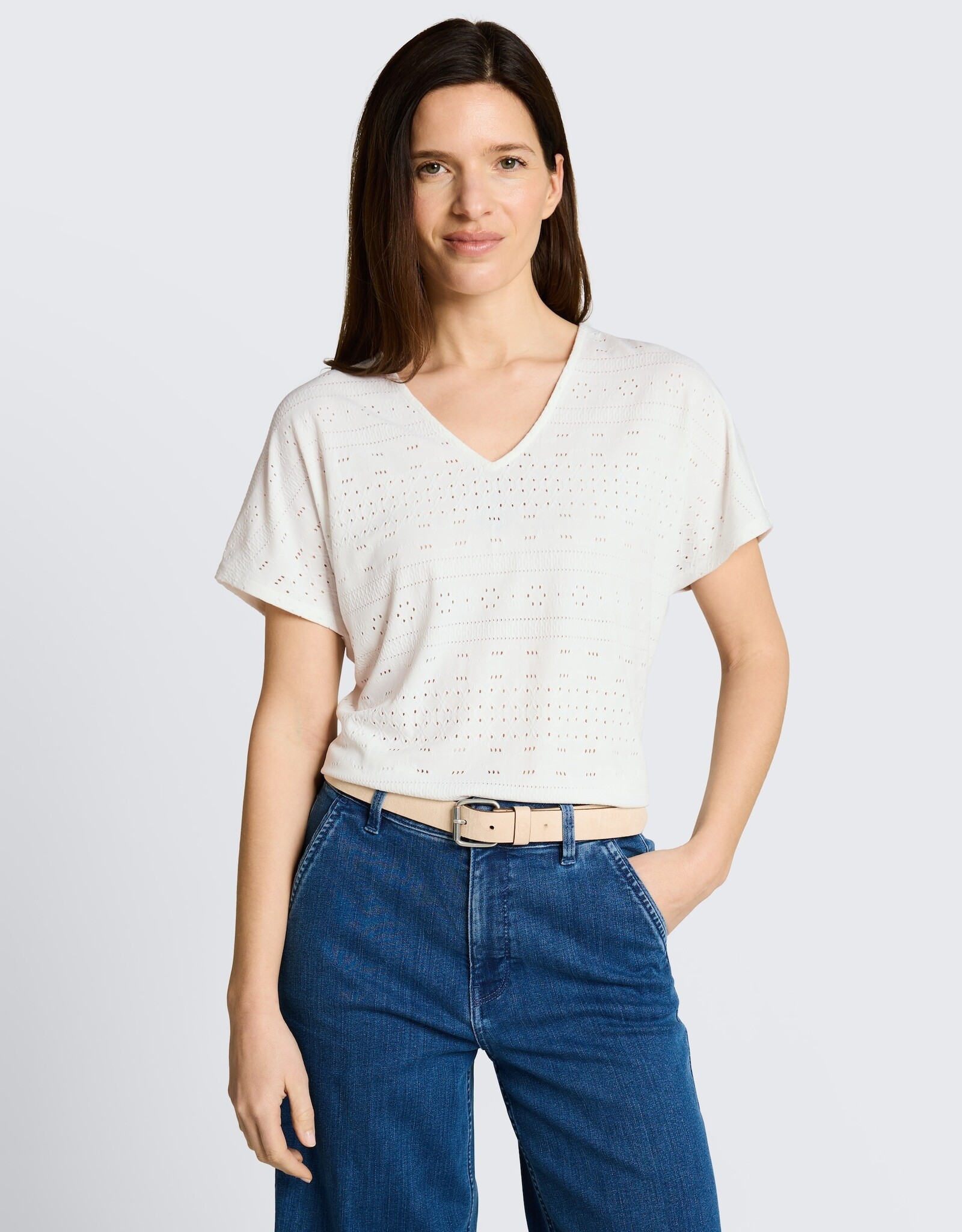 Tom Tailor TT Eyelet V-Nk S/S Top