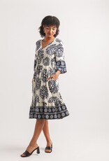 Papillon 1/2 Sleeve Boho Printed V-Neck Dress