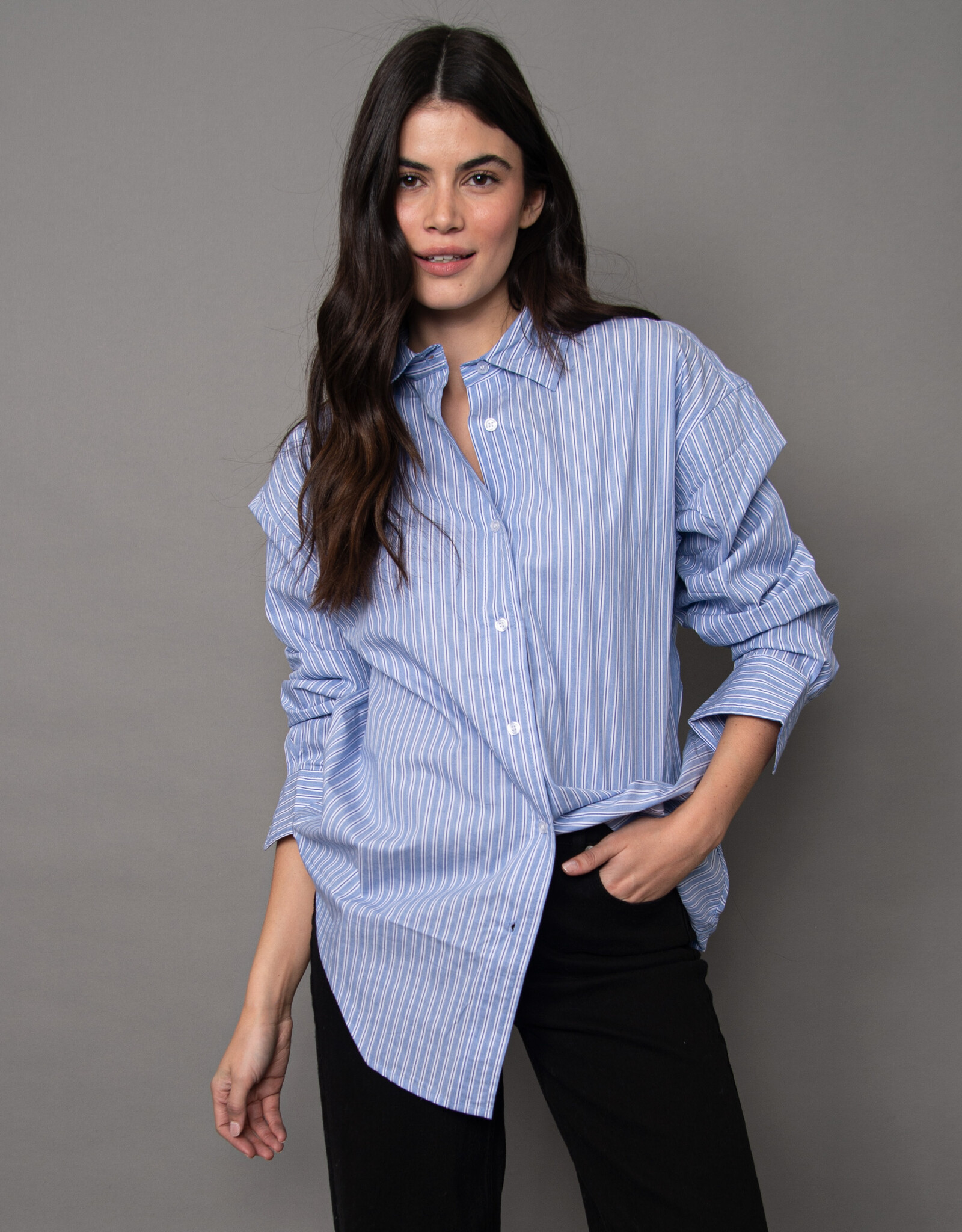 RD Style Padme Striped Poplon LS Shirt