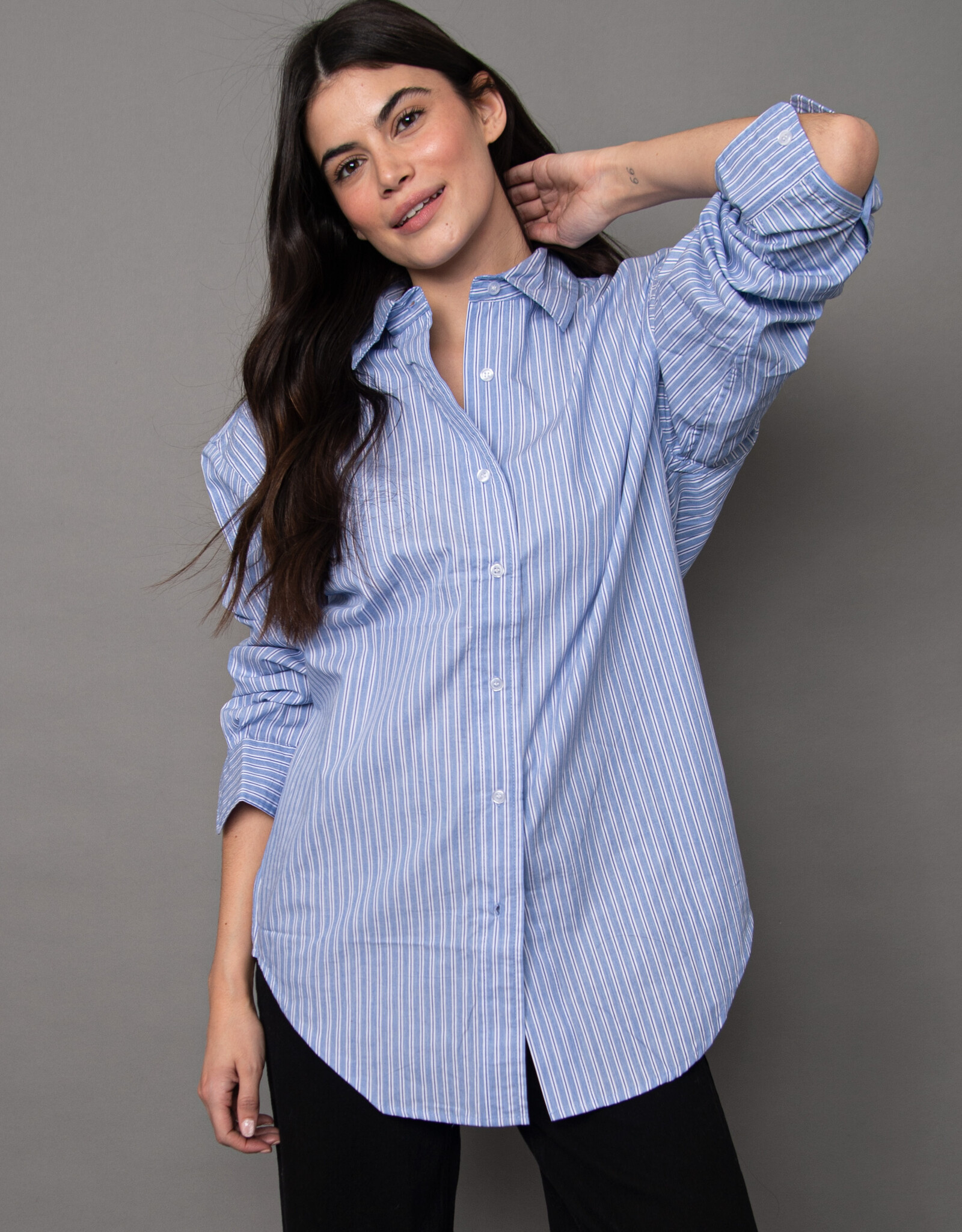 RD Style Padme Striped Poplon LS Shirt