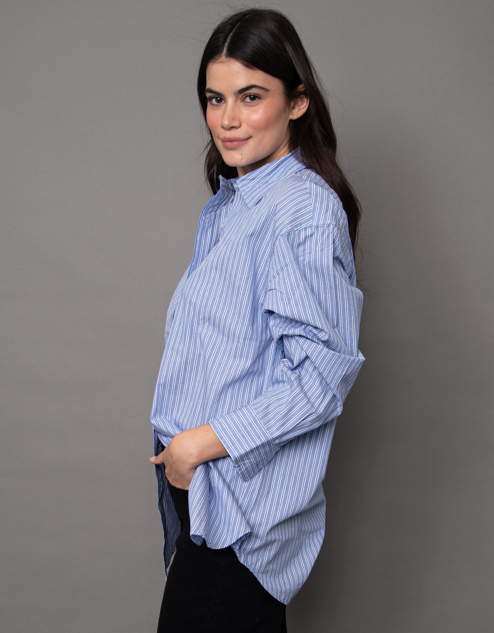 RD Style Padme Striped Poplon LS Shirt