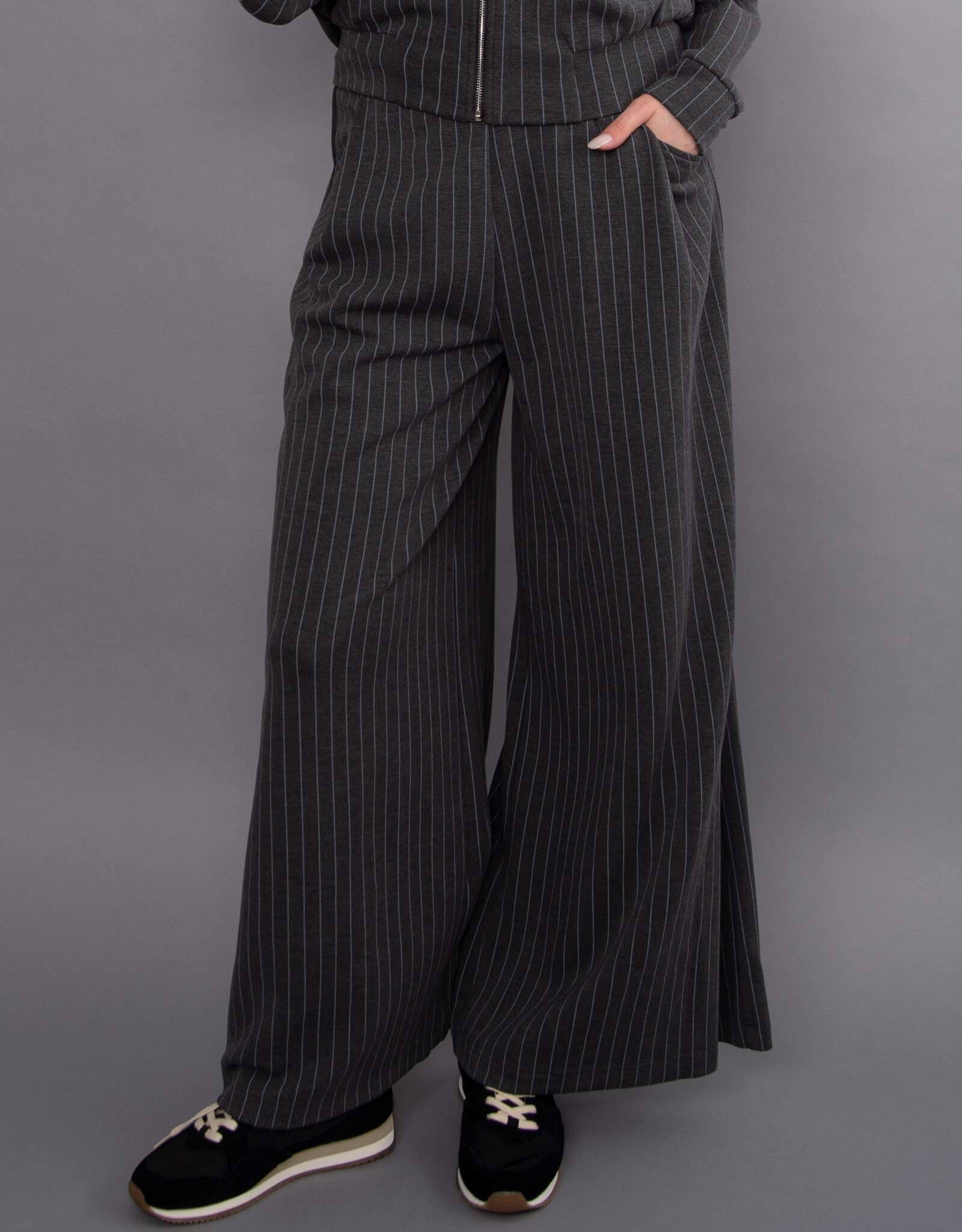 RD Style  Caressa Striped Soft Knit Pull On Wide Leg Pant